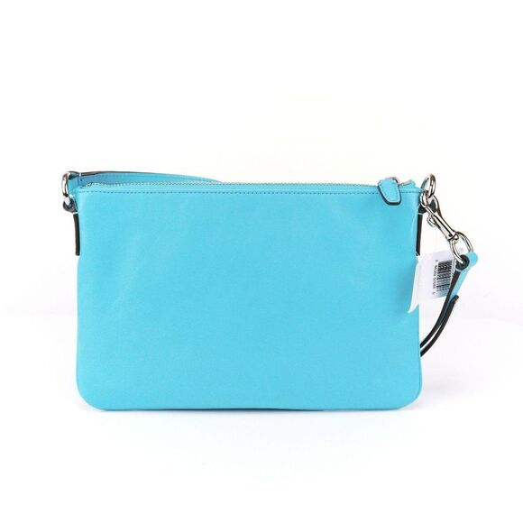 NWT Coach PERFORATED Leather Crossbody Bag Purse Turqoise - Picture 6 of 10